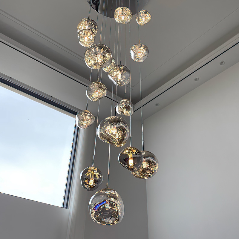 Modern Minimalist Fashion Lava Pendant Light for Villa High-Ceiling Decoration, Loft Duplex Apartment High-Ceiling Stairwell Pendant Light