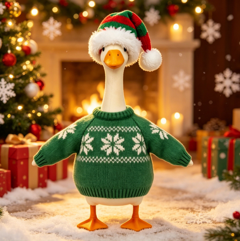 23inch Christmas Goose Sweater Set for Porch Decoration, Cross-Border Hot-Selling Snowflake Knitted Sweater, Festive Goose Costume 23inch Christmas Goose Sweater Set for Porch Decoration, Cross-Border Hot-Selling Snowflake Knitted Sweater, Festive Goose Costume