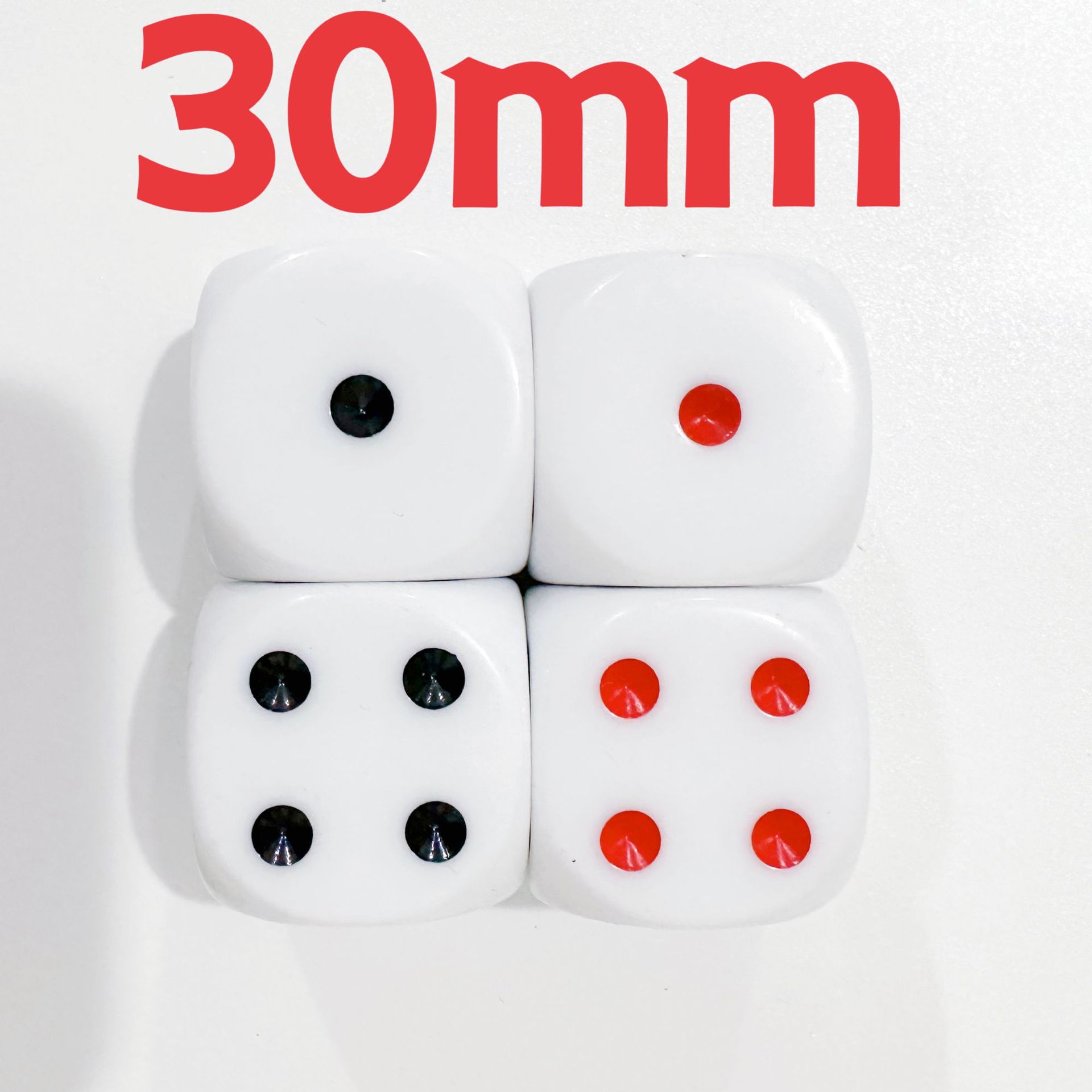 30mm3cm Rounded Corner Acrylic Red Black Spots Full Black Spots Dice Dice Throwing