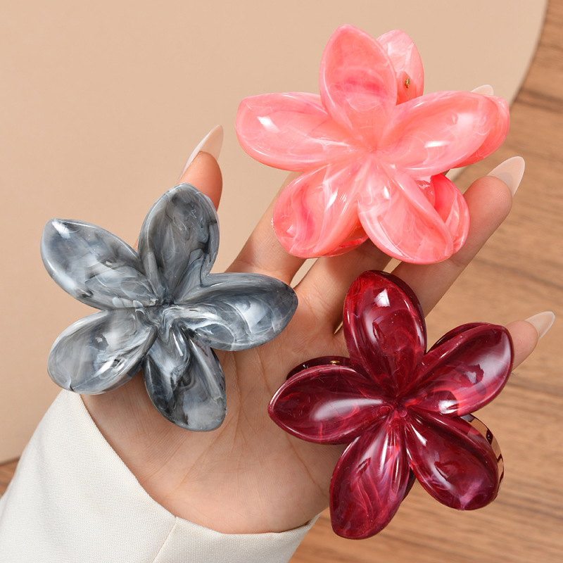 新色の絶妙なプルメリアヘアピン3点セット、スイートヘアクリップ、おしゃれなハーフタイヘアピン|undefined
