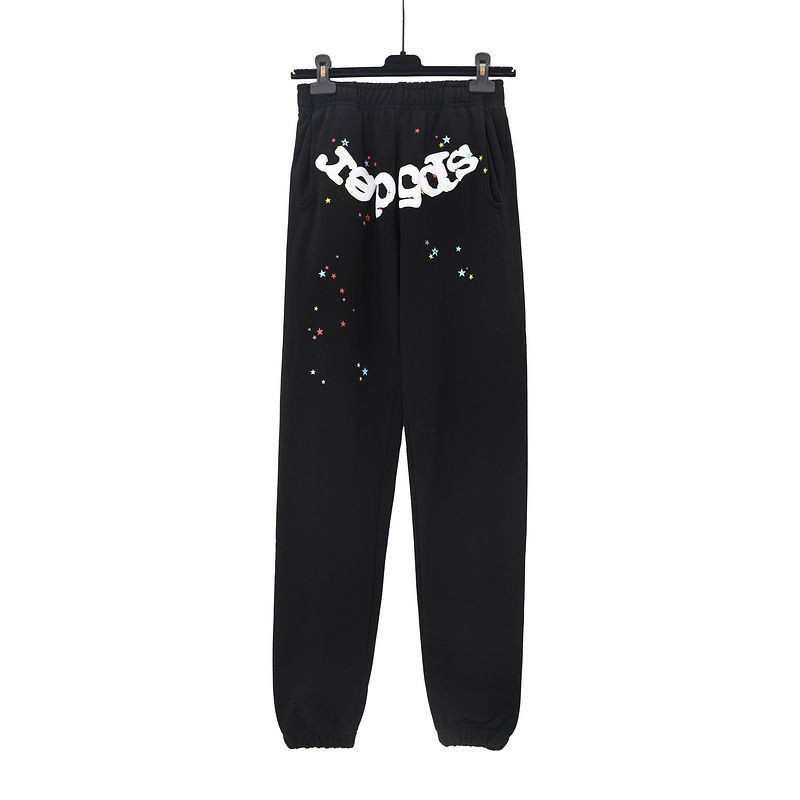 Sp5der Sweatpants Logo Stars Black