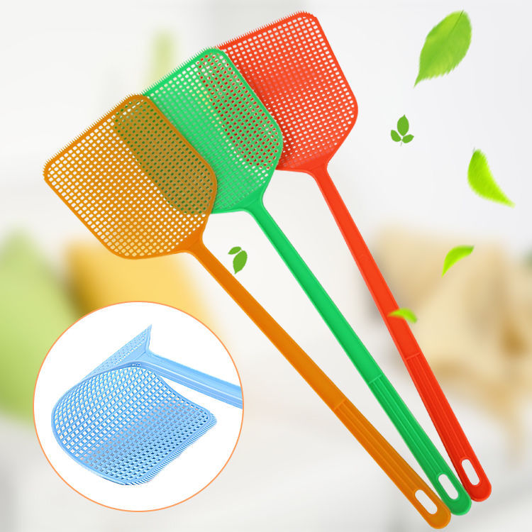 household Plastic Fly-swatter Mosquito racket durable lengthen Handle Manual Fly-swatter Yingzi Mosquito
