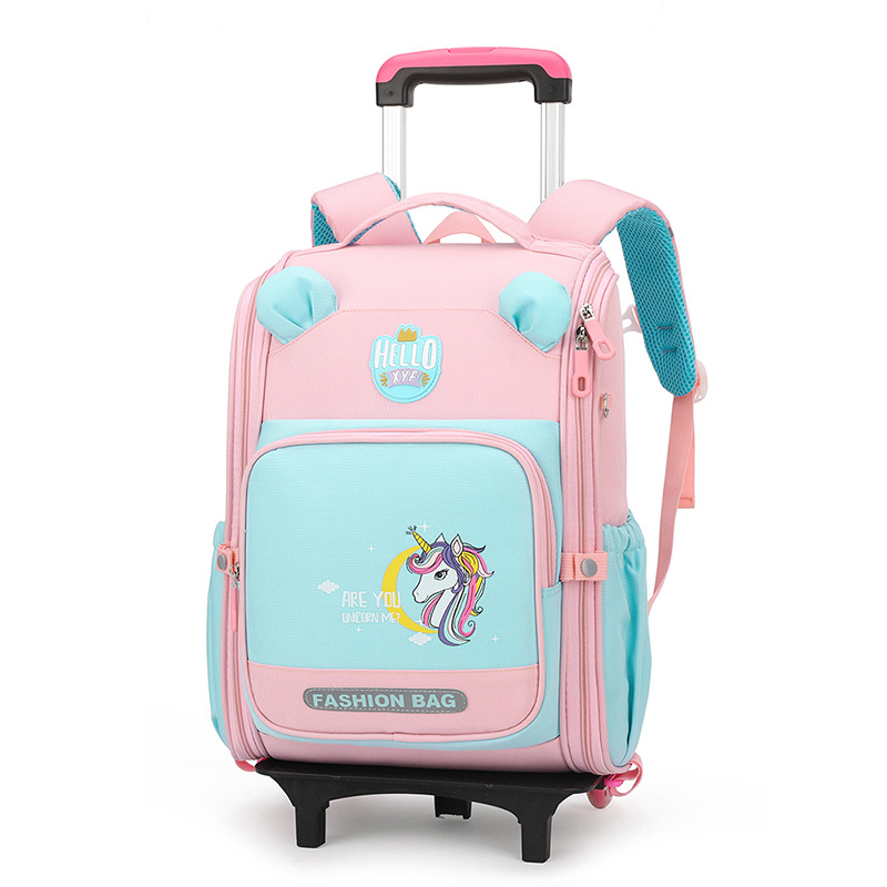 Peces naturales nuevo carro mochila estudiante de la escuela primaria grado 1-4 niño hembra ligero protección de la columna vertebral impermeable entrega transfronteriza