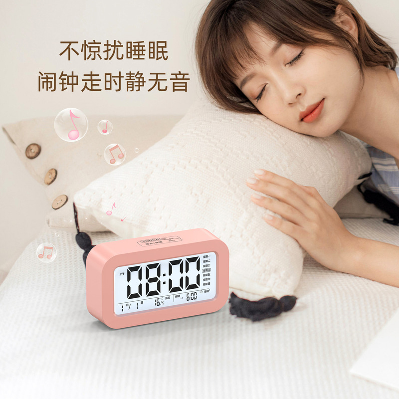 充電金私模創意学生時計目覚まし時計デジタル表示Lcd目覚まし時計は寝ていて静かなスマートプレゼントです。|undefined