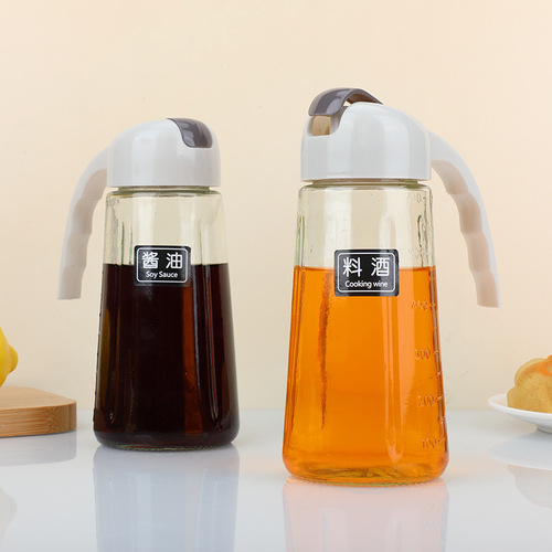 Glass oil pot automatic opening and closing oil bottle does not drip or hang oil leak-proof oil pot home kitchen large capacity soy sauce vinegar bottle