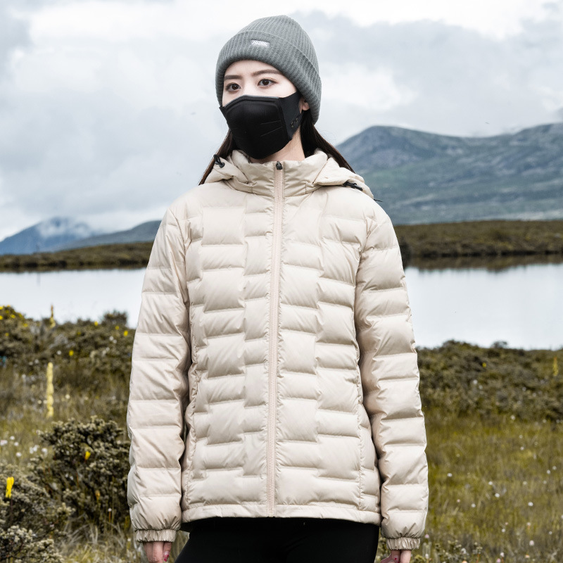 Winter Down Jacket Men's Graphene Material Thermal Hot Pressing Warm Casual Lightweight Hat Removable Down Jacket Women