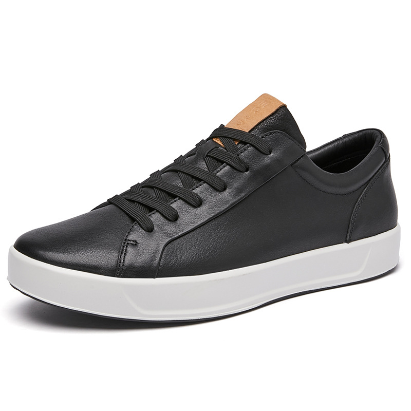 MAASINDA lujo ligero de cuero de vaca de cabeza zapatos blancos de hombre suave transpirables zapatos de skate casuales de cuero genuino versátiles de moda de suela gruesa