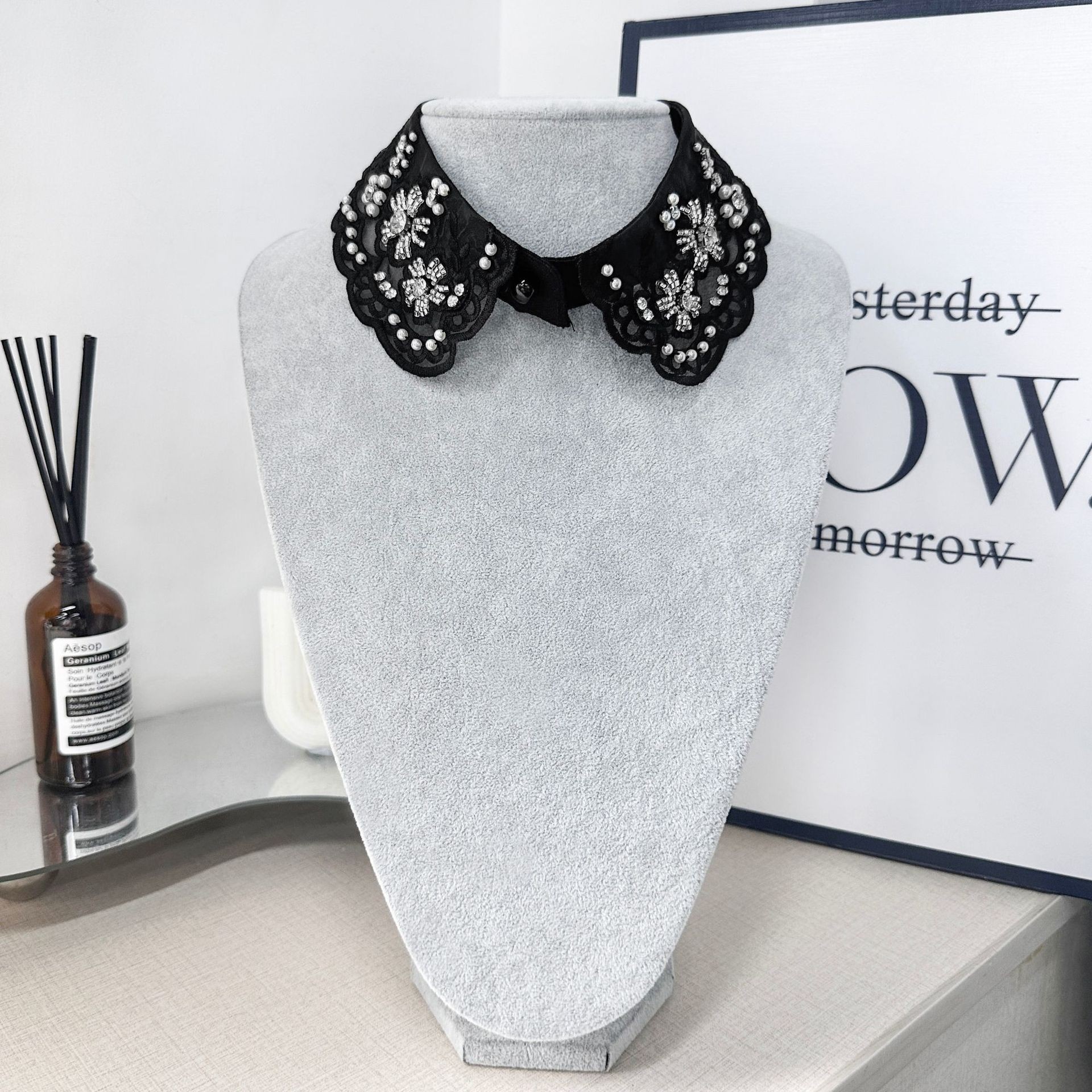 Collar falso universal bordado perlas de clavos pequeños pares de collar vestido transfronterizo camisa de invierno otoño ropa coreana al por mayor image 11