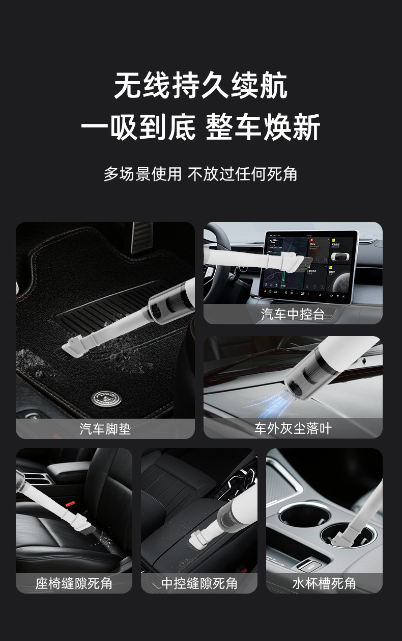Car Vacuum Cleaner with Dual Function of Blowing and Suction, Handheld Mini Car Vacuum Cleaner with Super Strong Suction Power