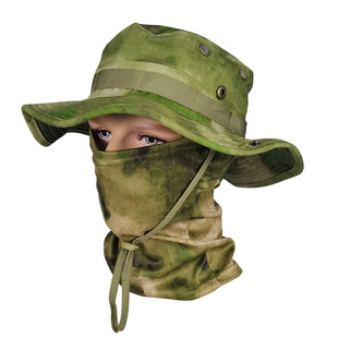 Camouflage Round Edge Penny Hat Sunshade Sunscreen Fisherman Hat Outdoor Mountaineering Fishing Big Hat Brim Field Tactical Army Fan Hat