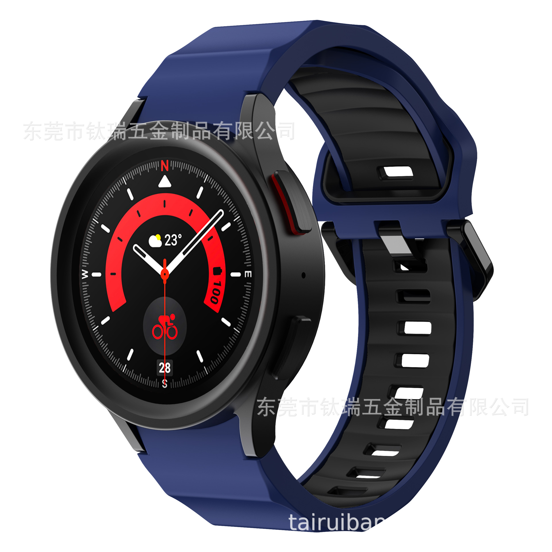 Adecuado para Samsung Galaxy watch5 6 4 onda correa de silicona de dos colores watch5pro correa de reloj inteligente