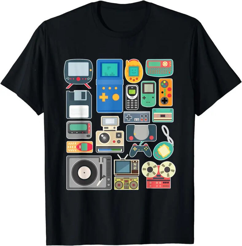 80S 90S Video Game Retro Vintage Classic Arcade T-Shirt Streetwear Men's Clothing Retro T-Shirt