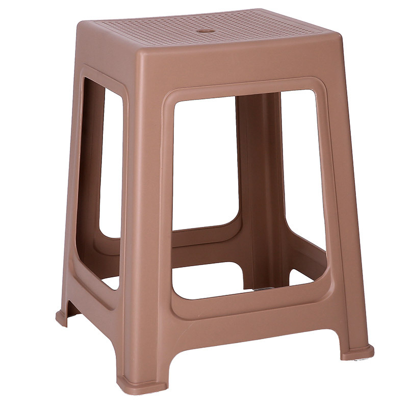 Taburete alto grueso, color café claro - 45 cm de altura ★