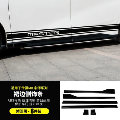 m8 Master E9 Body Blackening: Big Surrounded - chuanqi-m8-master-e9-master-champion-edition-side-skirt-trim-6-pieces-bright-black