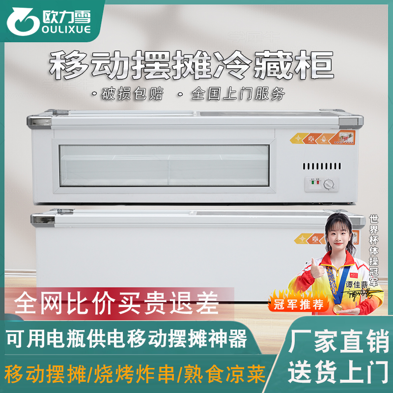 台式冷藏展示柜保鲜冷冻移动三轮车摆摊冰柜炸串烧烤展示柜冰箱