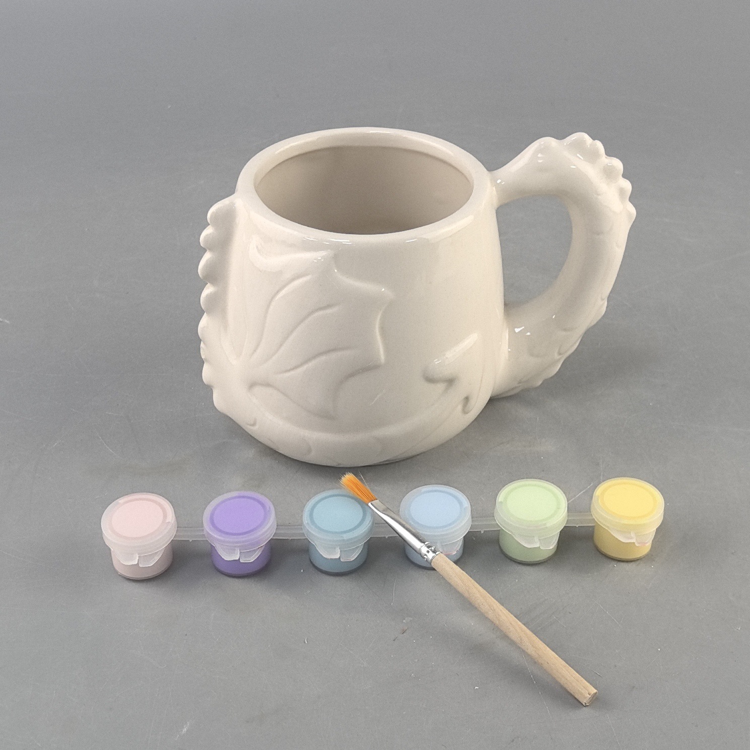 Cerámica DIY33D Taza con forma de dinosaurio Taza ins linda y de alto valor con pintura para pintar y beber agua