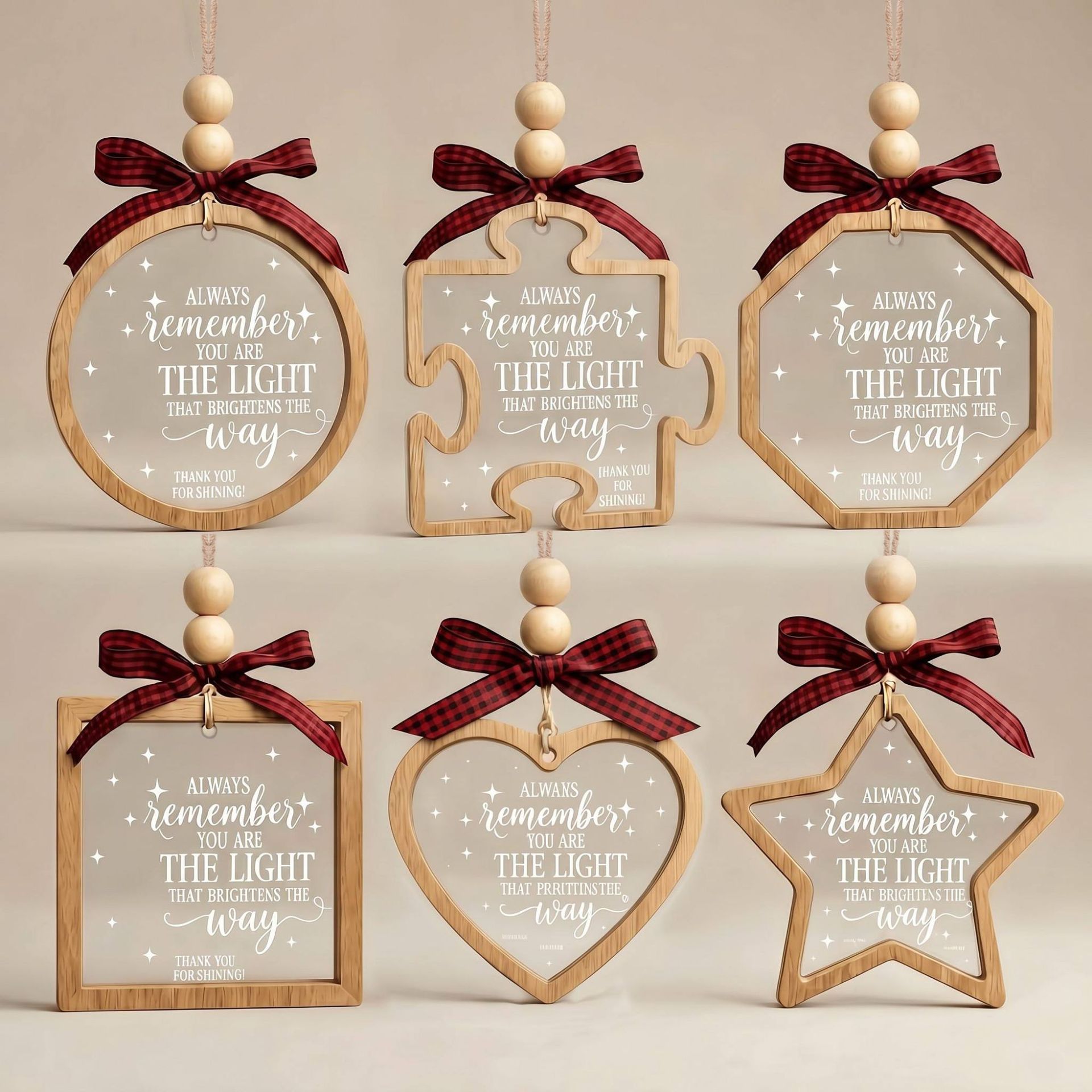 Transfronterizo Amazon2026 nuevos colgantes de madera acrílico escena decoración creativa de Navidad Halloween