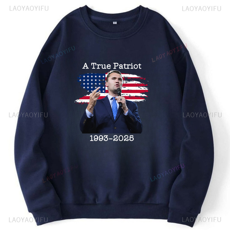 跨境欧码Charlie Kirk Hero Pullover True Patriot 1993-2025|undefined