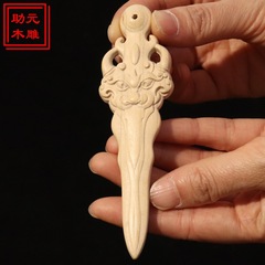 雷击桃木睚眦剑木质工艺品手把件原木宝剑吊坠儿童卧室平安挂件