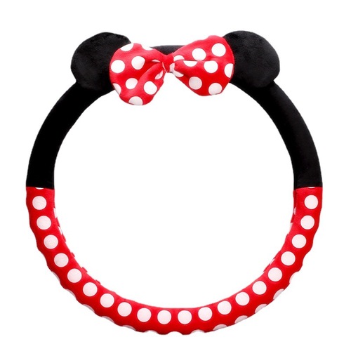 Car cartoon steering wheel cover, creative and cute car handle gloves, winter plush steering wheel cover, antifreeze and warm