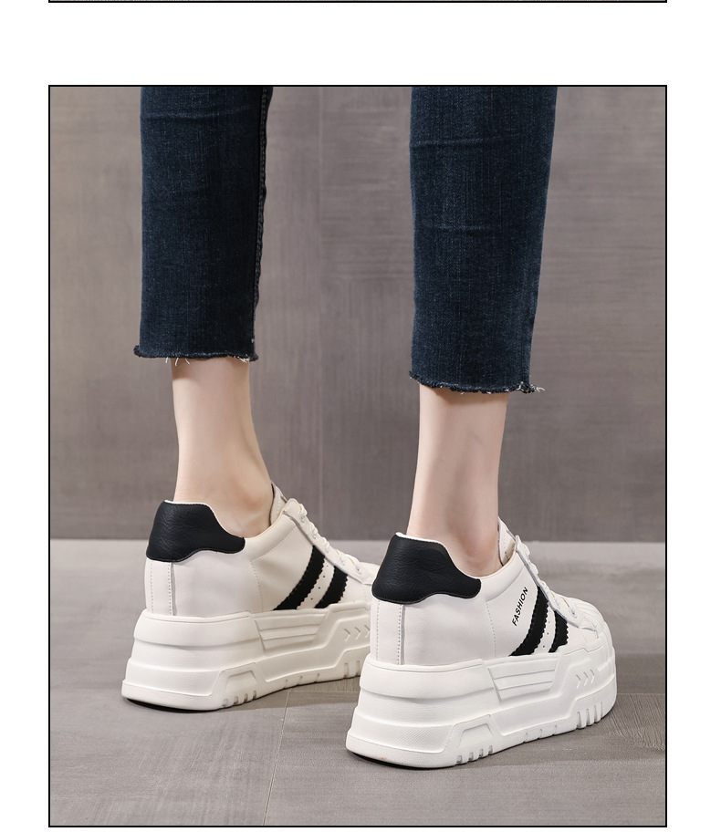 Giày sneaker nữ đế dày độn cao bên trong, phối màu be dễ phối đồ, form chunky thoải mái — Màu be chi tiết 13