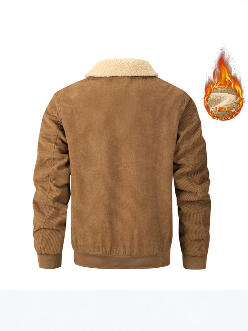 Chaqueta Acolchada de Pana 2113 de Pana y Poliéster Térmico Con Cierre de Cremallera para Invierno image 5
