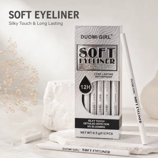 Cross-border DUOMI GIRL white eyeliner: smooth, easy to apply, smudge-proof, and waterproof eyeliner gel pen