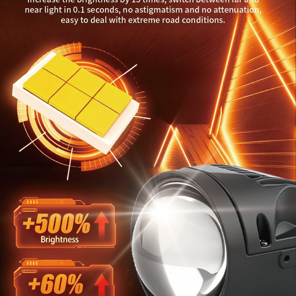 3inch LED fog light lens waterproof universal car 16V low beam 40W high power super bright headlight white light