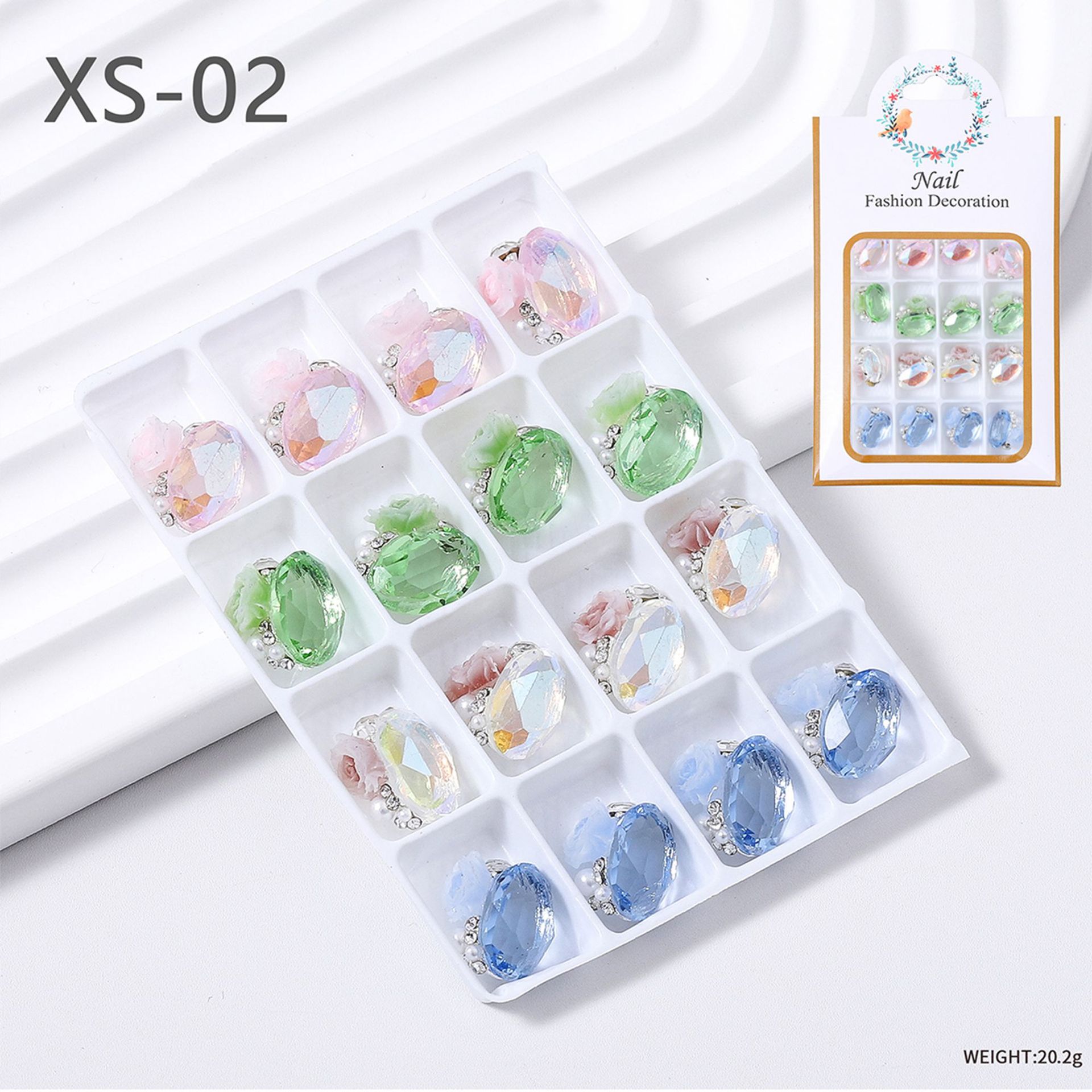 Especial transfronterizo para uñas mixtas, joyería de aleación, arco de cristal, pila de diamantes, accesorios de decoración de uñas tridimensionales al por mayor