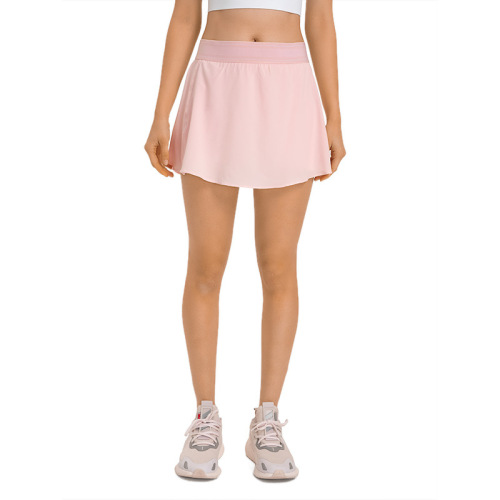 Spring and summer new style comfortable nude anti-exposure tennis skirt quick-drying breathable yoga shorts loose casual sports skirt