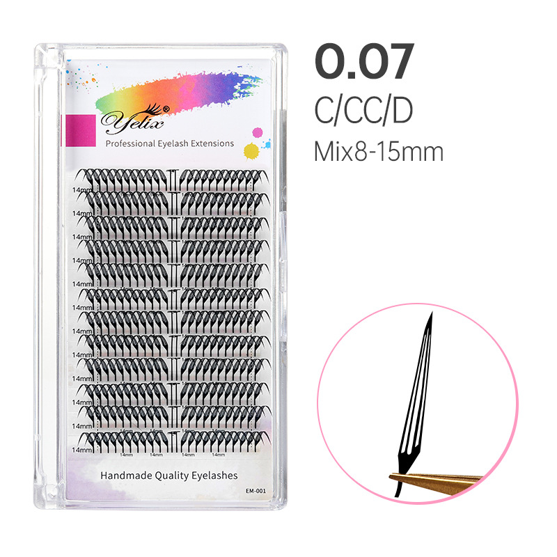 Extensiones de pestañas cónicas estilo caricatura para exportación, pestañas de hada camelia estilo flor de diosa, pestañas húmedas cónicas, pestañas suaves personalizables.