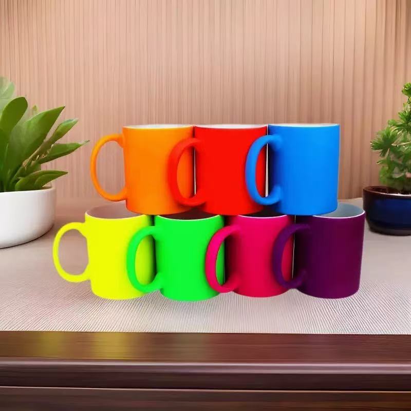 厂家直销创意荧光杯印制DIY家用水杯陶瓷马克杯
