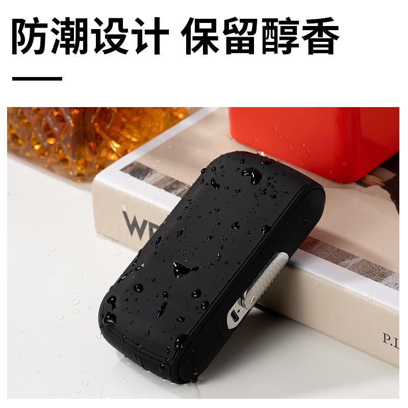 点烟器烟盒随身便携烟盒打火机一体粗烟10支装下滑点火点烟器烟盒|undefined