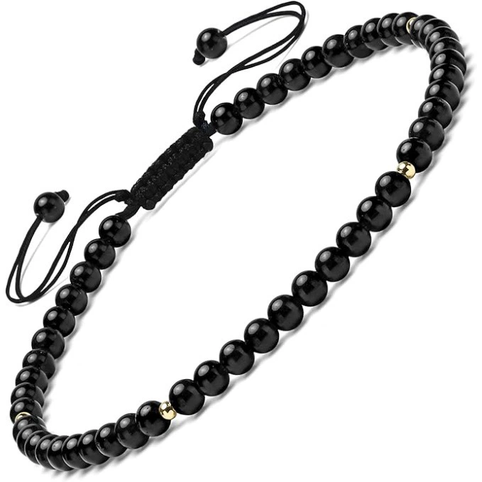 Европейский и американский экспорт, черный регулируемый браслет из бисера в стиле ретро, ​​черные хрустальные бусины, цепочка на щиколотке, ниша, простые ювелирные изделия