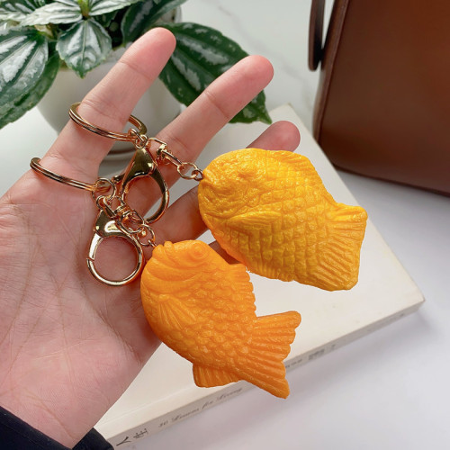 Fun and creative simulated food octopus balls dorayaki car keychain bag packaging pendant student gift