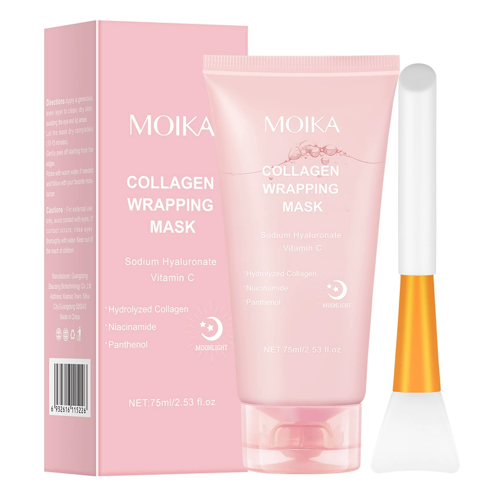 Collagen face mask MOIKA, detachable night moisturizing, easy application, 75 ml