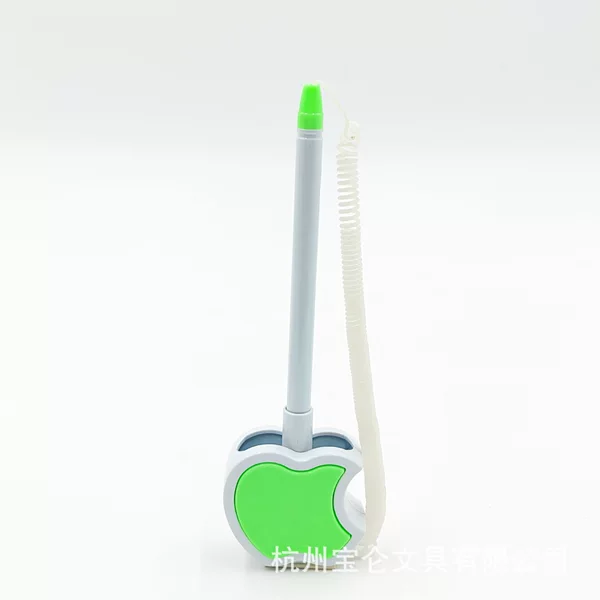 Printable LOGO Office Neutral Desk Pen Ballpoint Pen Counter Pen Paste Desk Pen Hotel Bank Desk Pen Green Apple