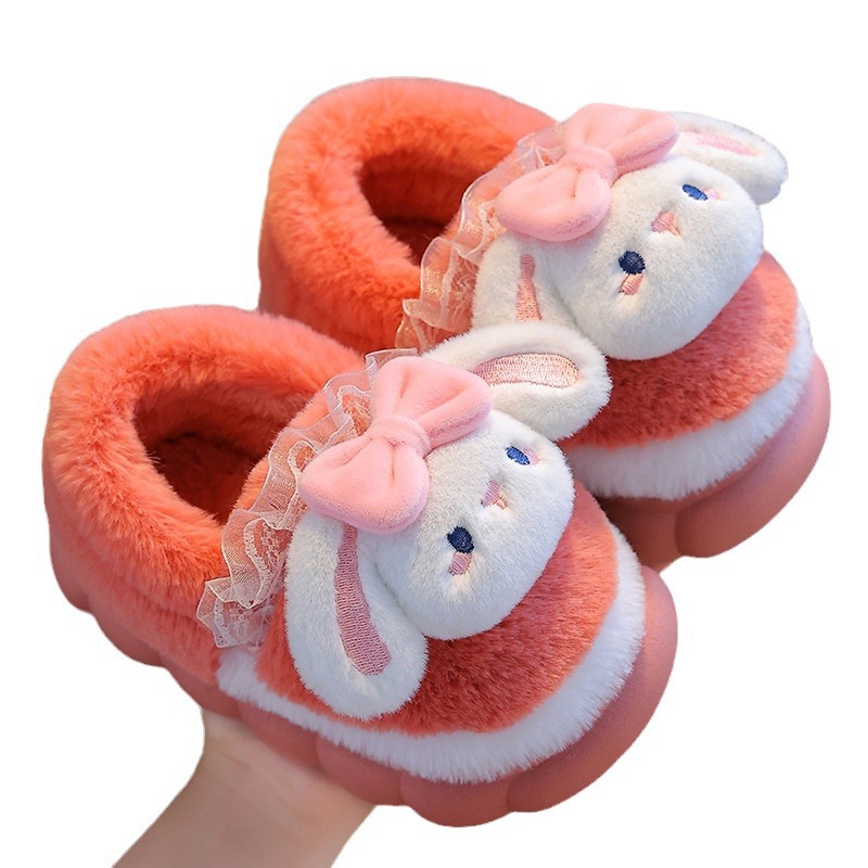 Zapatillas de algodón para niños invierno 2023 nuevos niños y niñas lindos de dibujos animados punta cerrada Zapatillas de algodón cálido zapatillas de felpa