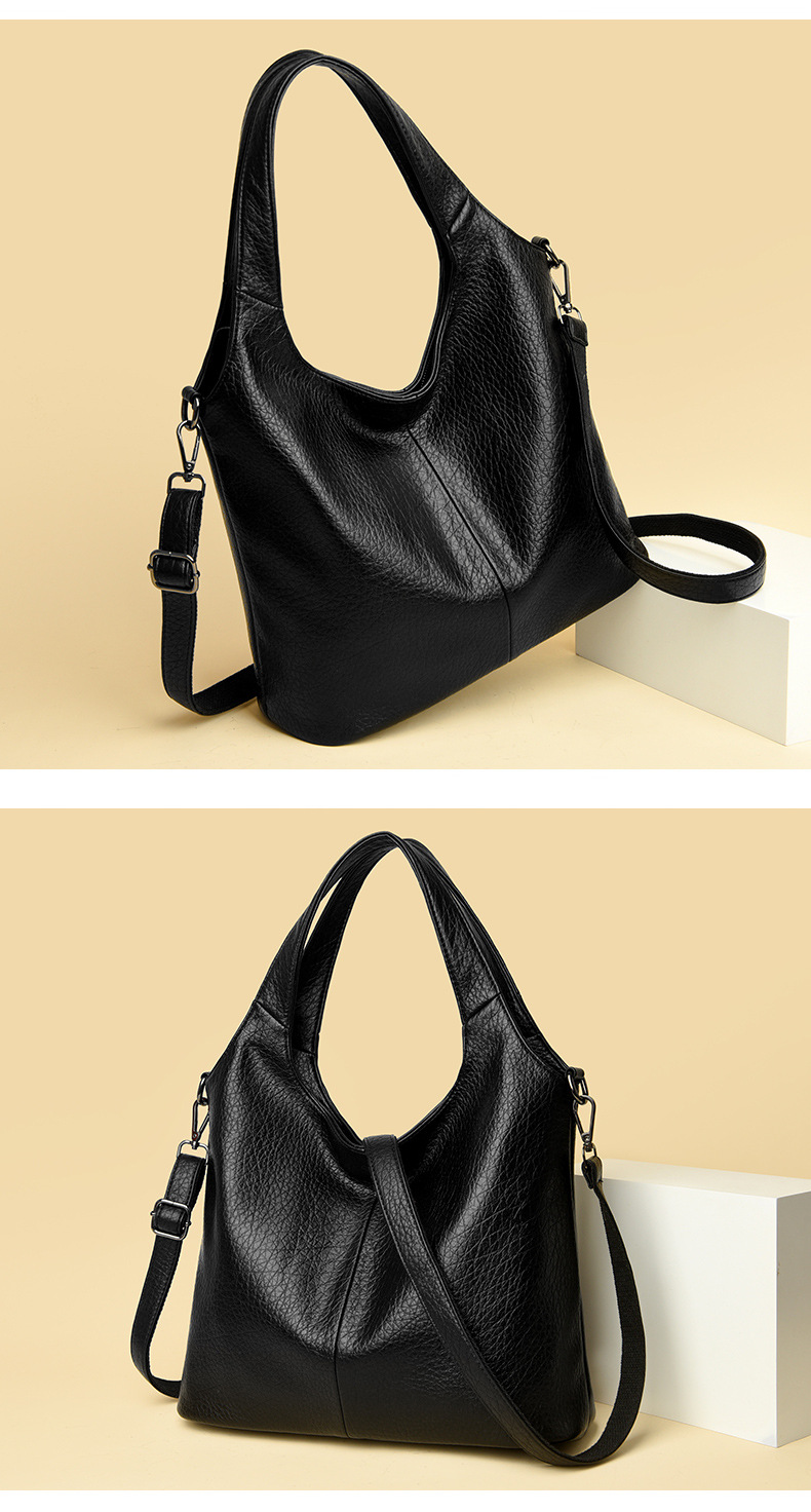 Borsa da donna, borsa nera grande, nuova borsa tote da donna, borsa versatile sotto le ascelle, borsa a tracolla monospalla di grande capacità_voghion.com