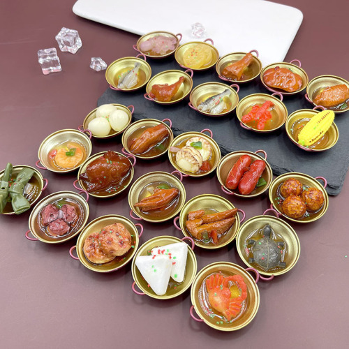 Hot selling diy food and toys simulation griddle model props in the live broadcast room Lilliputian doll house play house toys