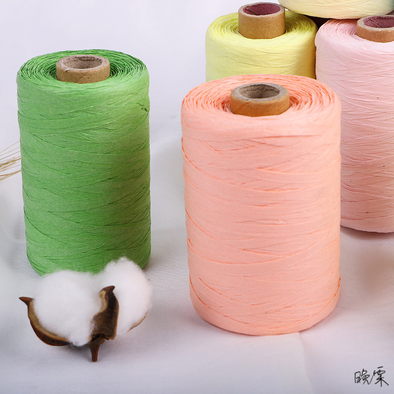 棉草编织线植物包包材料线筒子线沙滩帽拉菲草创意包材制帽帽子包