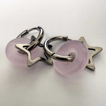 君桉 跨境外贸 原创时尚高级感耳饰韩式星形耳钉不锈钢环厂家直销