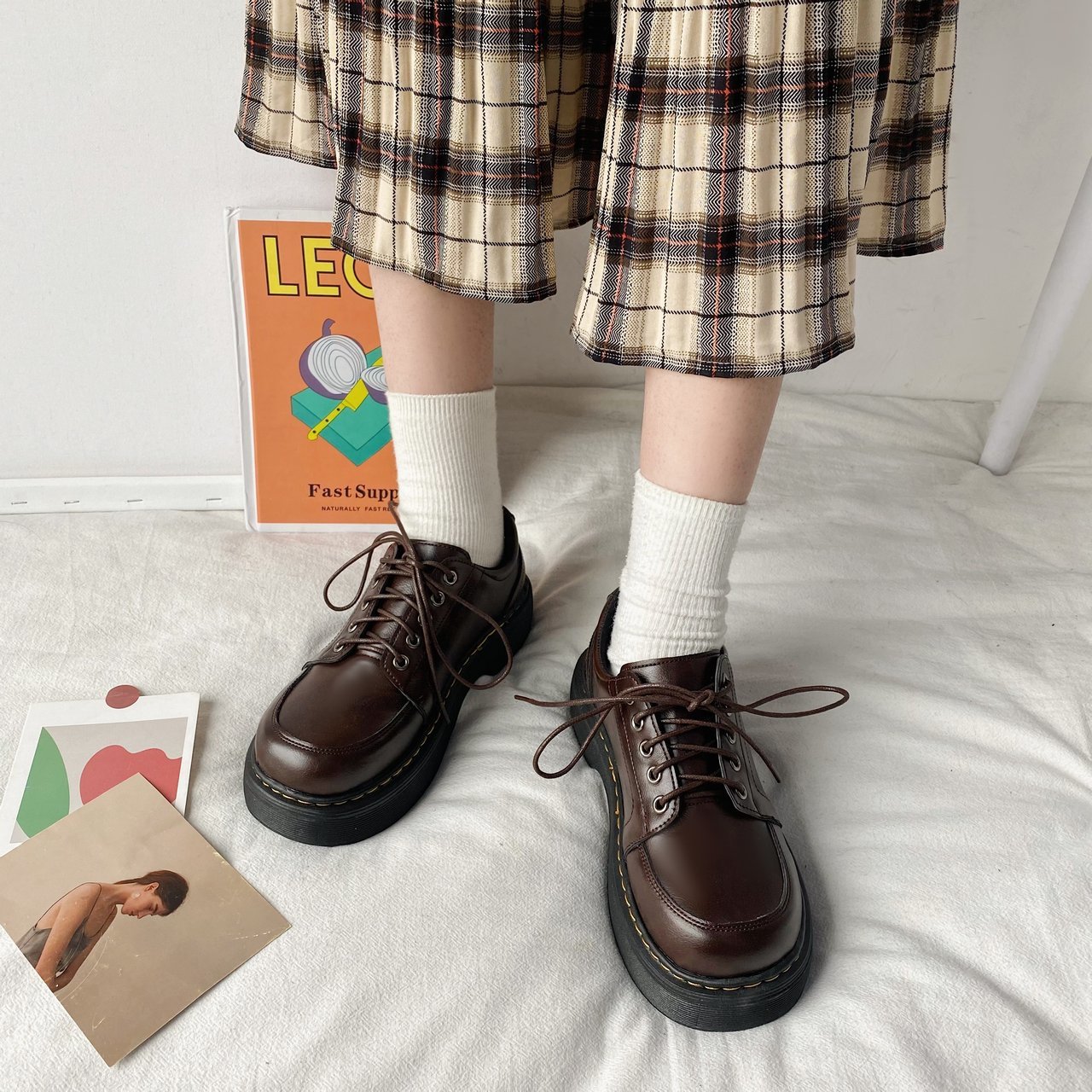 Zapatos de cuero de estilo preppy británico para mujeres 2021 primavera nuevo estilo coreano retro casual plataforma japonesa jk zapatos uniformes
