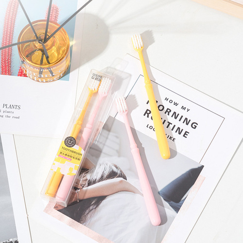 Adult couple wide head fine soft bristled toothbrush pregnant women confinement gum protection travel wear portable household toothbrush manufacturer wholesale