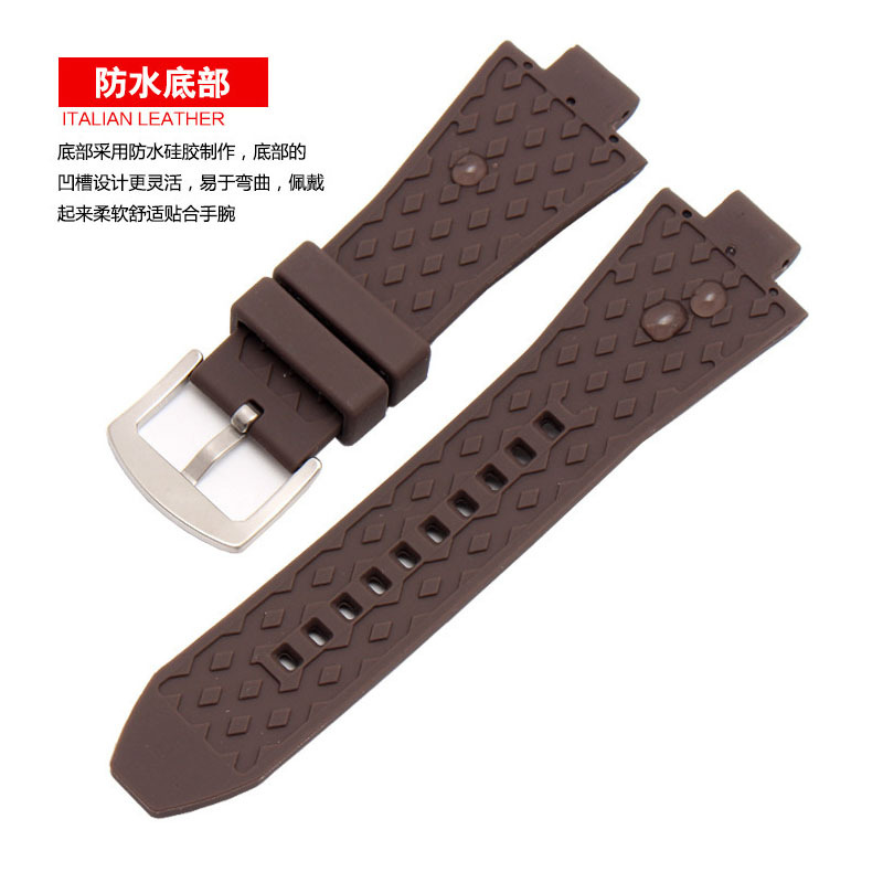 Adecuado para Mike Coles MK correa de reloj de goma correa de reloj convexa para hombre cadena de reloj accesorios de reloj de carreras