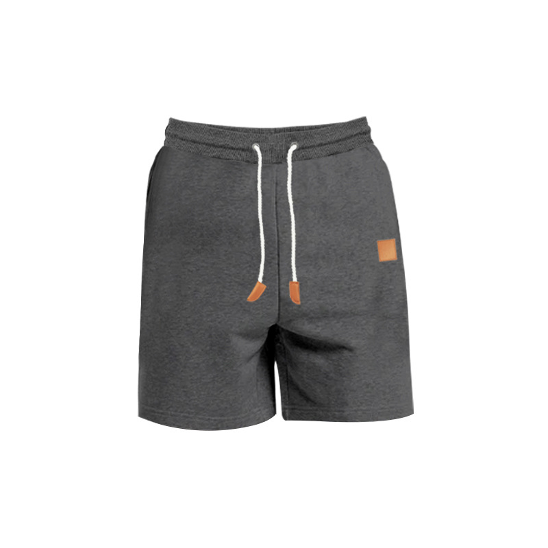 2024 printemps/été hommes couleur unie cordon droit quart pantalon européen décontracté shorts de sport pour hommes_voghion.com