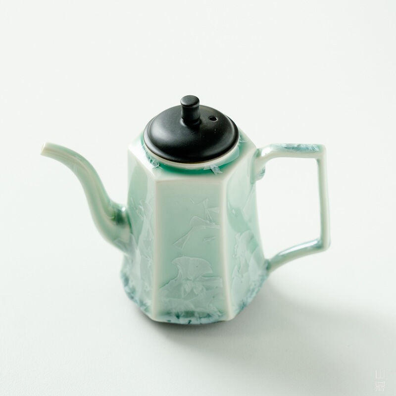 Crystalline Glaze Kiln-Turned Mint Green Hexagonal Teapot Household Ceramic Hand-Held Teapot Design High-End Teapot Square Teapot Crystalline Glaze Kiln-Turned Mint Green Hexagonal Teapot Household Ceramic Hand-Held Teapot Design High-End Teapot Square Teapot