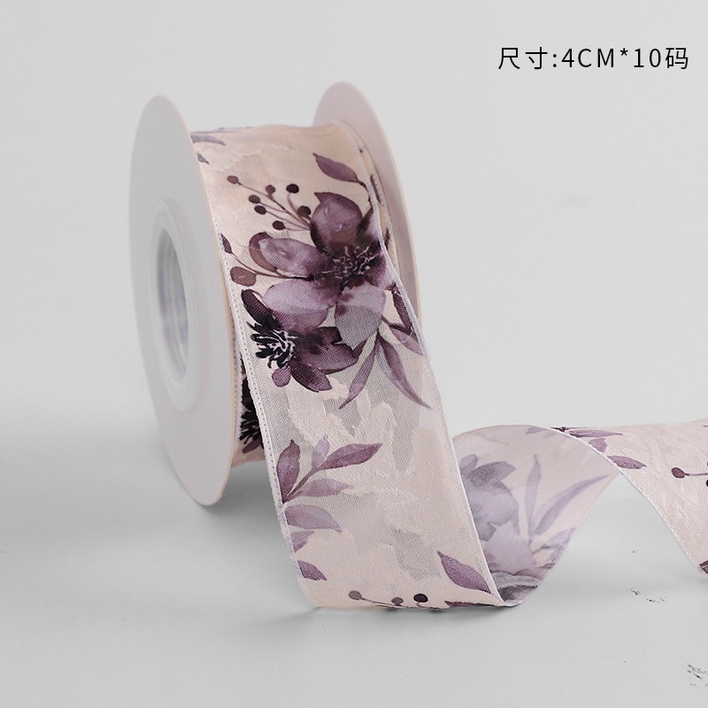 Cinta floral al por mayor 4cm borde dorado colorido ramo arco onda hilo llano cinta flor material de embalaje