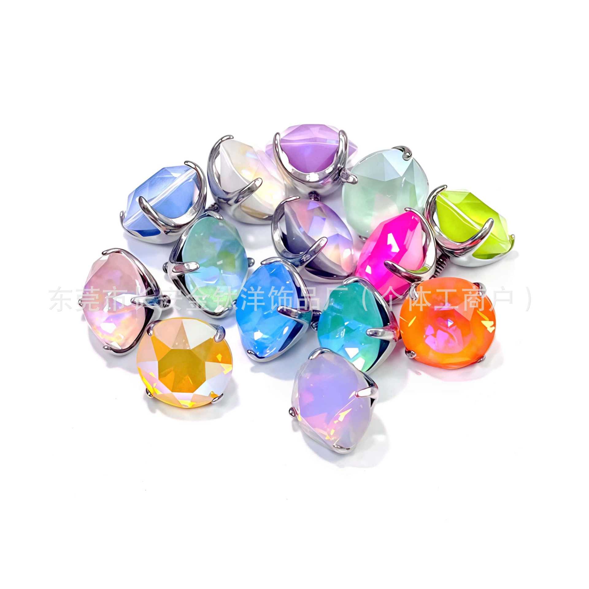 F136 Titanium Round Bottom Coated Swarovski Lip Nail Earrings Ear Bone Nail G23 Titanium Alloy Piercing Jewelry detail image 5