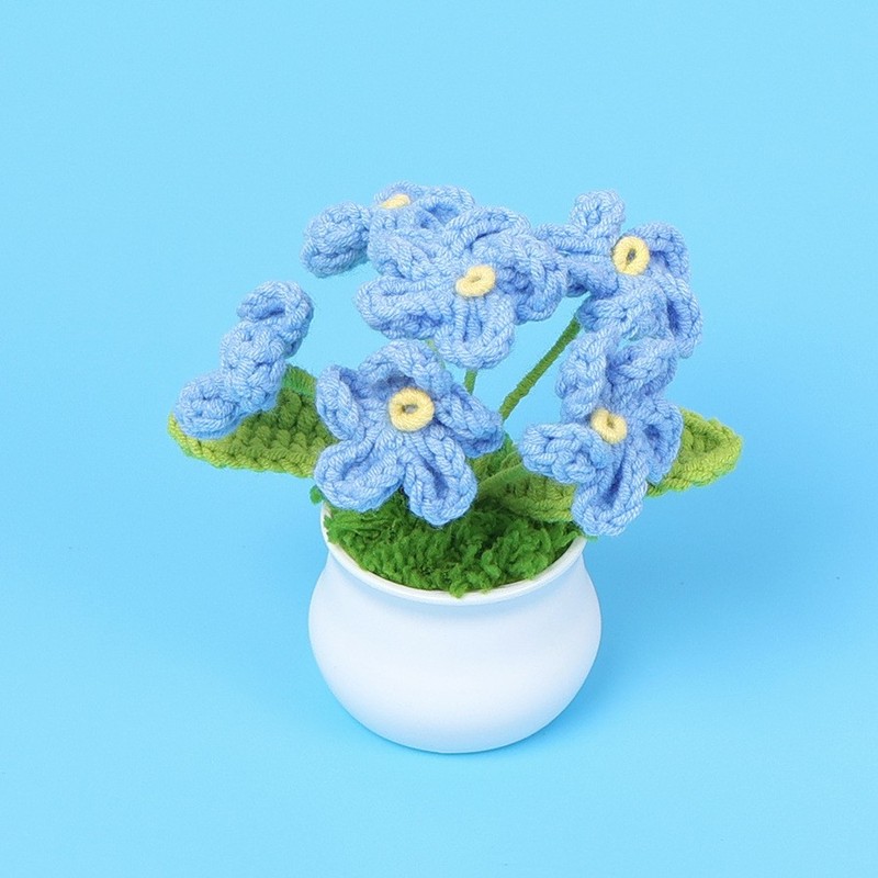完成したウールひまわり鉢植えスズラン造花チューリップデスクトップ装飾品バレンタインデー教師クラスメートギフト|undefined